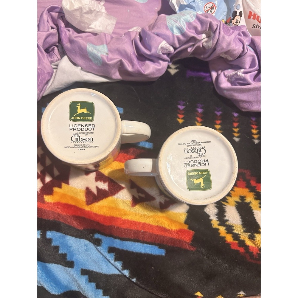 John Deere Coffee Mugs! Set Of Two! Gibson! - Picture 4 of 5